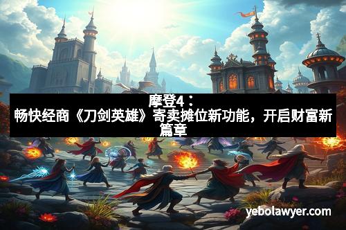 摩登4：畅快经商《刀剑英雄》寄卖摊位新功能，开启财富新篇章